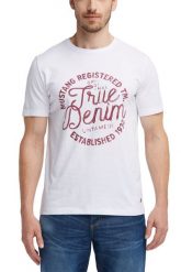 MUSTANG T SHIRT WORDING TEE GENERAL WHITE 1006388 2045. Białe t-shirty męskie Mustang, xxl, bez wzorów, bez kołnierzyka. Za 69.99 zł.
