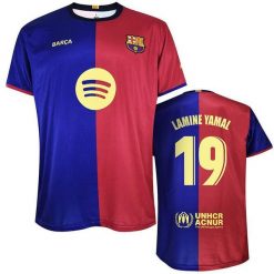 Replika Premium Domowej Koszulki FC Barcelona 24-25 Lamine Yamal 19. T-shirty damskie FC Barcelona, s, bez wzorów, z bawełny, bez kołnierzyka. Za 207.42 zł.