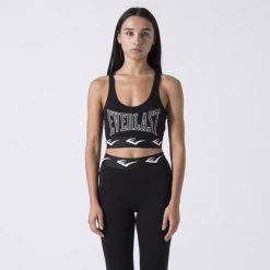 Iconic Crop Top Czarny Bawelna, Elastan. Czarne topy sportowe damskie Everlast, m, bez wzorów, z bawełny, bez ramiączek. Za 164.40 zł.