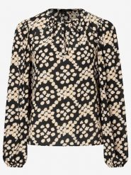 More & More Bluzka w kolorze czarno-beżowym rozmiar: 36. Czarne bluzki damskie MORE & MORE, s, bez wzorów, z wiskozy, klasyczne, bez kołnierzyka, bez ramiączek. Za 104.89 zł.