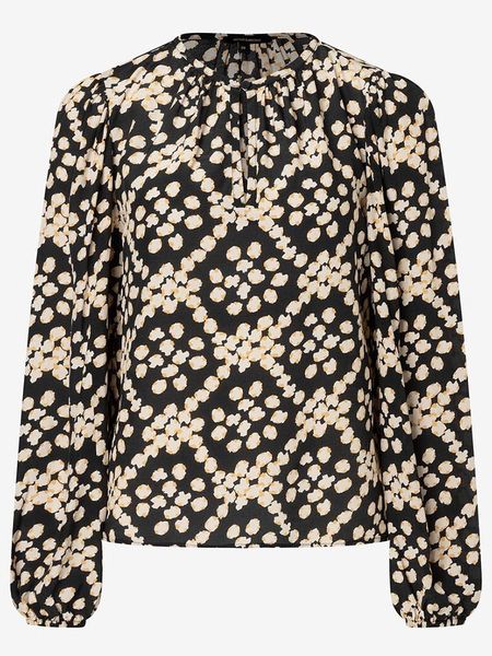 More & More Bluzka w kolorze czarno-beżowym rozmiar: 42. Czarne bluzki damskie MORE & MORE, s, bez wzorów, z wiskozy, klasyczne, bez kołnierzyka, bez ramiączek. Za 109.00 zł.