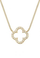 Elli Damski wisior koniczynka elegancki na szczęście z kryształami cyrkonii w srebrze próby 925 Sterling Silver Naszyjniki 1 ct. Szare naszyjniki damskie Elli, srebrne. Za 288.99 zł.