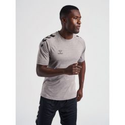 Hummel Core XK Poly T-Shirt S/S. Szare t-shirty męskie HUMMEL, l, bez wzorów, bez kołnierzyka. Za 77.00 zł.