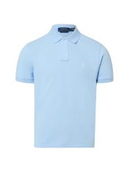 Polo Ralph Lauren koszulka polo - Custom Slim Fit Mężczyźni Bawełna niebieski, L. Niebieskie koszulki polo męskie Polo Ralph Lauren, na lato, l, bez wzorów, z bawełny, bez ramiączek. Za 479.95 zł.