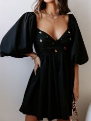 Milan Kiss Sukienka w kolorze czarnym rozmiar: XL. Czarne sukienki damskie Milan Kiss, xl, bez wzorów, bez kołnierzyka, bez ramiączek, midi, rozkloszowane. Za 100.75 zł.