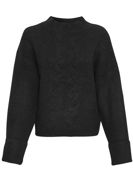 MOSS COPENHAGEN Sweter "Chastine Peggy" w kolorze czarnym rozmiar: S/M. Czarne golfy damskie MOSS COPENHAGEN, m, bez wzorów, z bawełny, bez ramiączek. Za 227.85 zł.