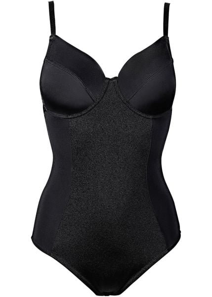 Body na fiszbinach o średnim stopniu modelowania sylwetki. Brązowe body damskie bonprix, bez wzorów, z bawełny. Za 122.99 zł.