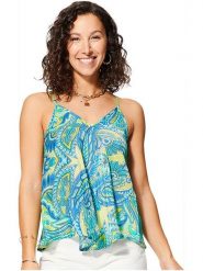 Aller Simplement Top w kolorze zielono-niebieskim rozmiar: 34/36. Niebieskie topy damskie Aller Simplement, bez wzorów, bez kołnierzyka. Za 39.99 zł.