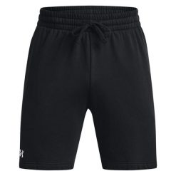 Shorty Męskie Polar Rival. Czarne szorty męskie Under Armour, bez wzorów, z polaru, sportowe. Za 206.99 zł.