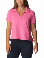 Columbia Koszulka funkcyjna polo "Sun Trek™" w kolorze różowym rozmiar: S. Różowe bluzki sportowe damskie Columbia, s, bez wzorów, z materiału, bez ramiączek. Za 100.99 zł.