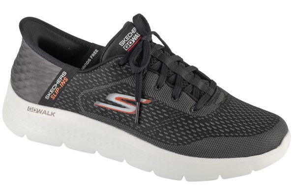 Buty sportowe Sneakersy męskie, Slip-Ins: GO WALK Flex - New World. Brązowe buty sportowe na co dzień męskie Skechers, z materiału, bez zapięcia, trekkingowe. Za 329.99 zł.