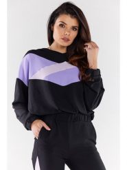 Awama Bluza w kolorze czarno-lawendowym rozmiar: S. Czarne bluzy z kapturem damskie Awama, s. Za 107.99 zł.