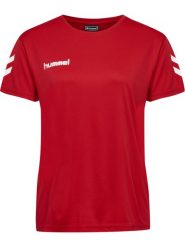 Koszulka piłkarska z krótkim rękawem damska Hummel Core Polyester Tee Woman S/S. Czerwone topy sportowe damskie HUMMEL, s, bez wzorów, z jersey, bez ramiączek. Za 32.99 zł.