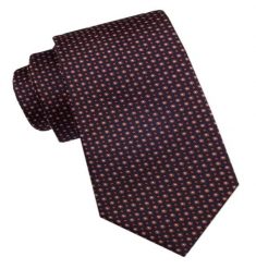 Elegancki Męski Krawat - Alties - Granat w Ciemno-Czerwone Groszki. Czerwone krawaty i muchy męskie Alties, bez wzorów, z tkaniny, eleganckie. Za 49.00 zł.
