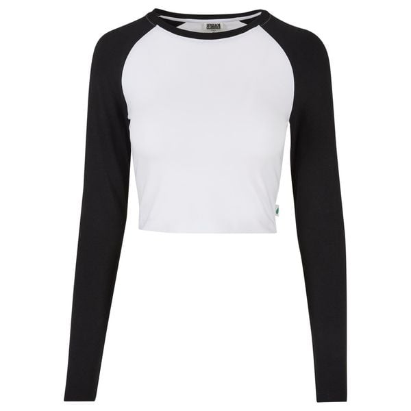 Damska ekologiczna koszulka crop z długim rękawem Urban Classics Retro Baseball. Białe t-shirty damskie Urban Classics, bez wzorów, z bawełny, bez kołnierzyka. Za 149.50 zł.