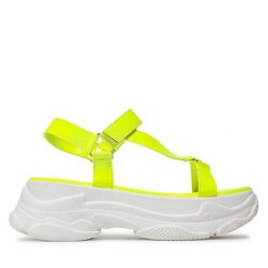 Sandały Jenny Fairy. Zielone sandały damskie Jenny Fairy, bez wzorów, bez obcasa, na płaskiej podeszwie. Za 179.99 zł.