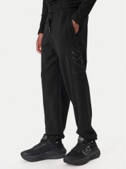 EA7 Emporio Armani Spodnie dresowe 7M001492 AF17787 UC001 Czarny Regular Fit. Czarne spodnie dresowe męskie EA7 Emporio Armani, bez wzorów, z bawełny. Za 559.99 zł.