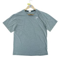 Second life - T-shirt męski do biegania krótkim rękawem - Stan dobry. Szare t-shirty męskie Gymshark, l, bez wzorów, z materiału, bez kołnierzyka. Za 63.86 zł.