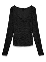 Vero Moda Bluzka w kolorze czarnym rozmiar: L. Czarne bluzki damskie Vero Moda, l, bez wzorów, z koronki, bez kołnierzyka, bez ramiączek. Za 98.95 zł.