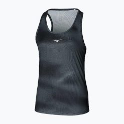 Koszulka do biegania damska Mizuno Core Graphic Tank. Czarne topy sportowe damskie Mizuno, l, bez wzorów, z materiału, bez ramiączek. Za 88.99 zł.