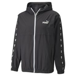 Kurtka Puma Ess Tape Windbreaker, Mężczyźni. Czarne kurtki męskie Puma, l, bez wzorów, z poliesteru, bez kaptura. Za 398.00 zł.