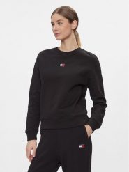 Tommy Jeans Bluza Badge DW0DW17325 Czarny Boxy Fit. Czarne bluzy bez kaptura damskie Tommy Jeans, m, z bawełny. Za 282.99 zł.