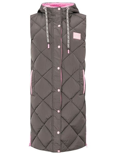 Zwillingsherz Kamizelka pikowana "Love Print" w kolorze brązowym rozmiar: XL. Brązowe kamizelki damskie Zwillingsherz, xl. Za 306.01 zł.