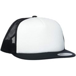 Czapka Piankowa Trucker. Białe czapki męskie FLEXFIT, bez wzorów, z materiału. Za 49.99 zł.