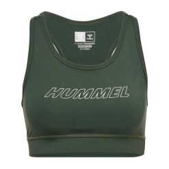 Biustonosz dla kobiet Hummel. Zielone biustonosze sportowe damskie HUMMEL, bez wzorów, z dżerseju. Za 172.00 zł.