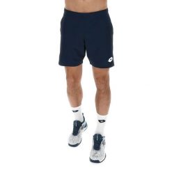 Spodenki tenisowe męskie Lotto Tech IV-D1 short 7. Niebieskie szorty męskie Lotto, bez wzorów, z elastanu, sportowe. Za 290.00 zł.