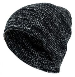 Czarna Melanżowa Męska Jesienno-Zimowa Czapka, Ciepła, Uniwersalny Rozmiar, z Kożuchem. Czarne czapki męskie Pako Jeans, na zimę, bez wzorów, ze splotem. Za 35.00 zł.