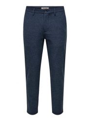 ONLY & SONS Spodnie chino "Mark" - Slim fit - w kolorze granatowym rozmiar: W30/L34. Niebieskie spodnie materiałowe męskie Only & Sons, bez wzorów. Za 83.62 zł.