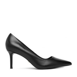 Szpilki GINO ROSSI. Czarne szpilki Gino Rossi, bez wzorów, bez obcasa. Za 279.99 zł.