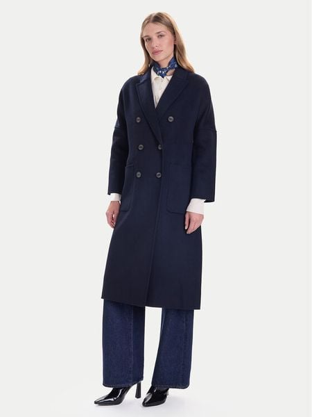 ViCOLO Płaszcz wełniany TF0001 Granatowy Regular Fit. Niebieskie płaszcze damskie ViCOLO, na zimę, s, bez wzorów, z syntetyku. Za 919.99 zł.