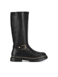 DeeZee Kozaki CS5911-05 Czarny. Czarne kozaki dziewczęce DeeZee, bez wzorów, z materiału, bez obcasa. Za 169.99 zł.