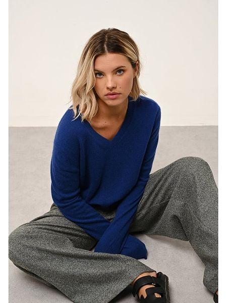 Just Cashmere Kaszmirowy sweter "Nora" w kolorze niebieskim rozmiar: XL. Niebieskie swetry klasyczne damskie Just Cashmere, xl, z kaszmiru, bez kołnierzyka. Za 361.13 zł.