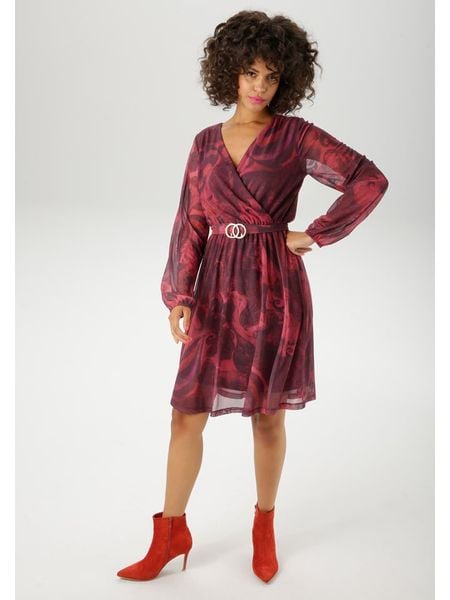 Aniston Sukienka w kolorze bordowym rozmiar: 38. Czerwone sukienki damskie Aniston, bez wzorów, bez kołnierzyka, bez ramiączek, midi. Za 109.00 zł.