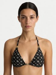Guess Góra od bikini E6GJ08 MC04R Czarny. Czarne bikini damskie Guess, z aplikacjami. Za 299.99 zł.