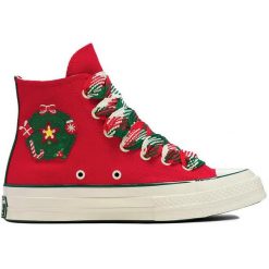 Buty sportowe Converse. Czerwone buty sportowe na co dzień damskie Converse, bez wzorów, z materiału, na fitness i siłownię. Za 490.00 zł.