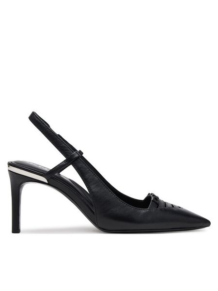 DKNY Szpilki K1500466 Czarny. Czarne sandały damskie DKNY, bez wzorów, ze skóry, bez obcasa. Za 359.99 zł.