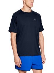 Under Armour Koszulka sportowa w kolorze granatowym rozmiar: XL. Niebieskie t-shirty sportowe męskie Under Armour, xl, z materiału, bez ramiączek, outdoorowe. Za 109.00 zł.