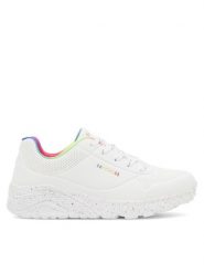 Skechers Sneakersy 310456L WMLT Biały. Białe buty sportowe dziewczęce Skechers, bez wzorów, z syntetyku, bez zapięcia. Za 229.99 zł.