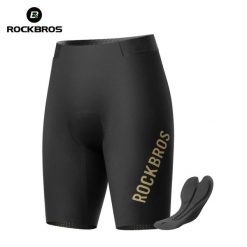 Spodenki rowerowe ROCKBROS. Czarne szorty męskie ROCKBROS, na lato, bez wzorów, z materiału. Za 320.48 zł.