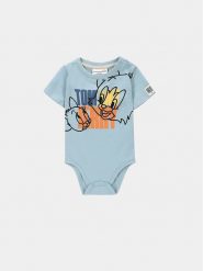 Coccodrillo Body dziecięce WC4112201LBW Niebieski. Niebieskie body niemowlęce COCCODRILLO, bez wzorów, z bawełny, bez ramiączek. Za 39.99 zł.