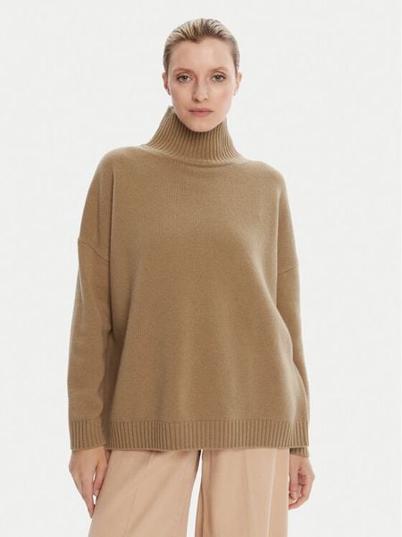 Weekend Max Mara Golf Borgia 2525366112 Beżowy Relaxed Fit. Brązowe golfy damskie Weekend Max Mara, l, bez wzorów, z wełny, bez ramiączek. Za 809.99 zł.