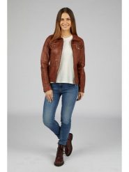 7eleven Skórzana kurtka w kolorze jasnobrązowym rozmiar: 34. Brązowe kurtki damskie 7eleven, bez wzorów, ze skóry, bez kaptura. Za 434.99 zł.