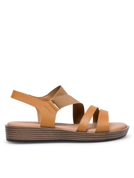 Lasocki Sandały WFA2720-4Z Brązowy. Brązowe sandały damskie Lasocki, bez wzorów, z materiału, bez obcasa, na płaskiej podeszwie. Za 99.99 zł.