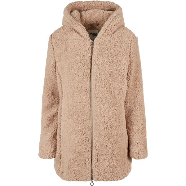 Kurtka polarowa z kapturem damska Urban Classics Sherpa. Brązowe kurtki damskie Urban Classics, bez wzorów, z polaru, z kapturem. Za 298.00 zł.
