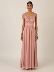 APART Sukienka w kolorze jasnoróżowym rozmiar: 34. Różowe sukienki damskie Apart, bez wzorów, z koronki, bez kołnierzyka, bez ramiączek, maxi. Za 269.75 zł.