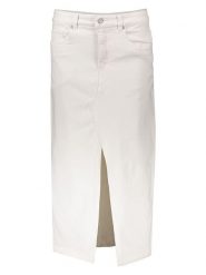 SisterS point Spódnica dżinsowa w kolorze białym rozmiar: XS. Białe spódniczki damskie Sisters Point, xs, bez wzorów, klasyczne, midi, proste. Za 65.99 zł.